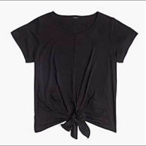 JCrew tie front black top. NWT